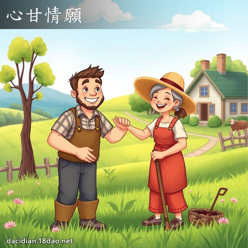 心甘情願 - 國語大辭典配圖