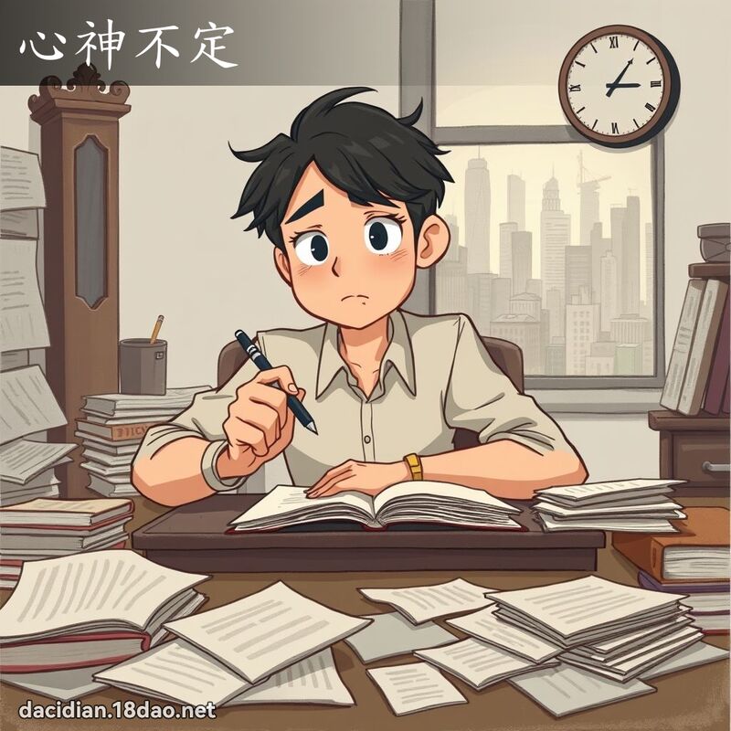 心神不定 - 国语大辞典配图