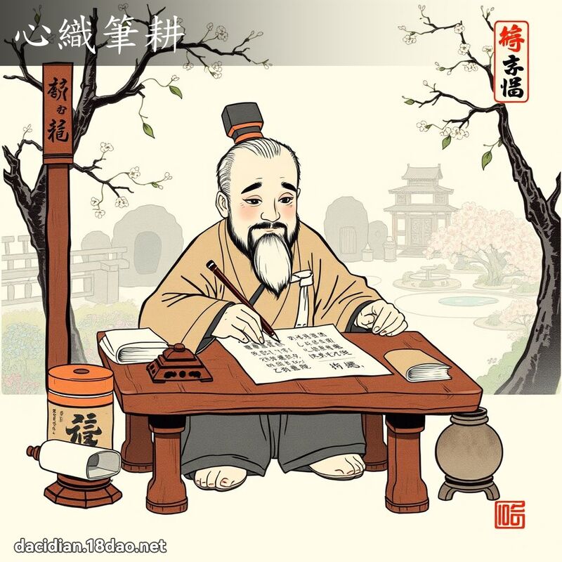 心織筆耕 - 國語大辭典配圖