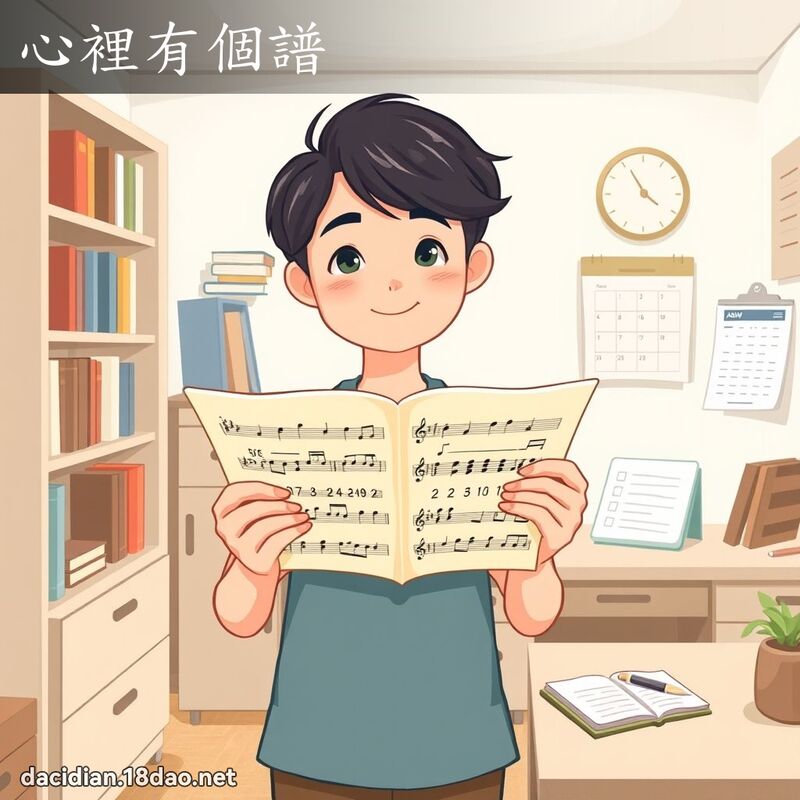 心裡有個譜 - 國語大辭典配圖