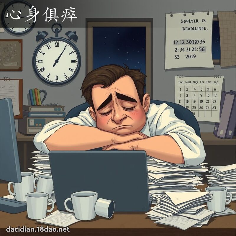 心身俱瘁 - 国语大辞典配图