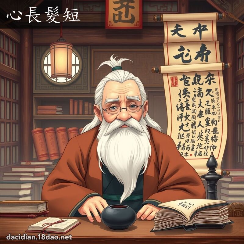 心長髮短 - 國語大辭典配圖