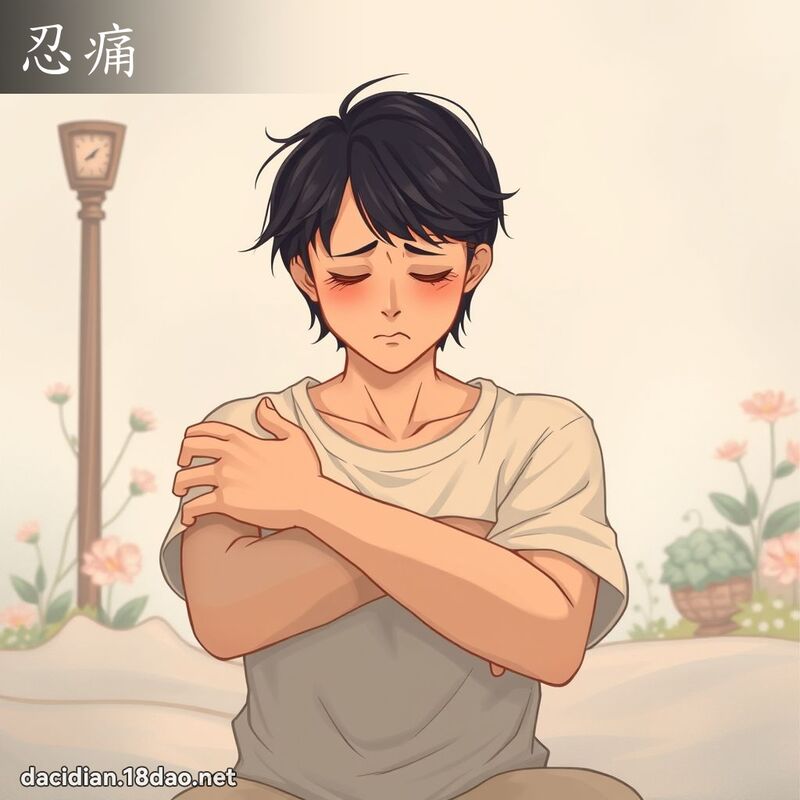 忍痛 - 國語大辭典配圖