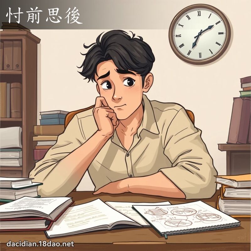 忖前思后 - 国语大辞典配图