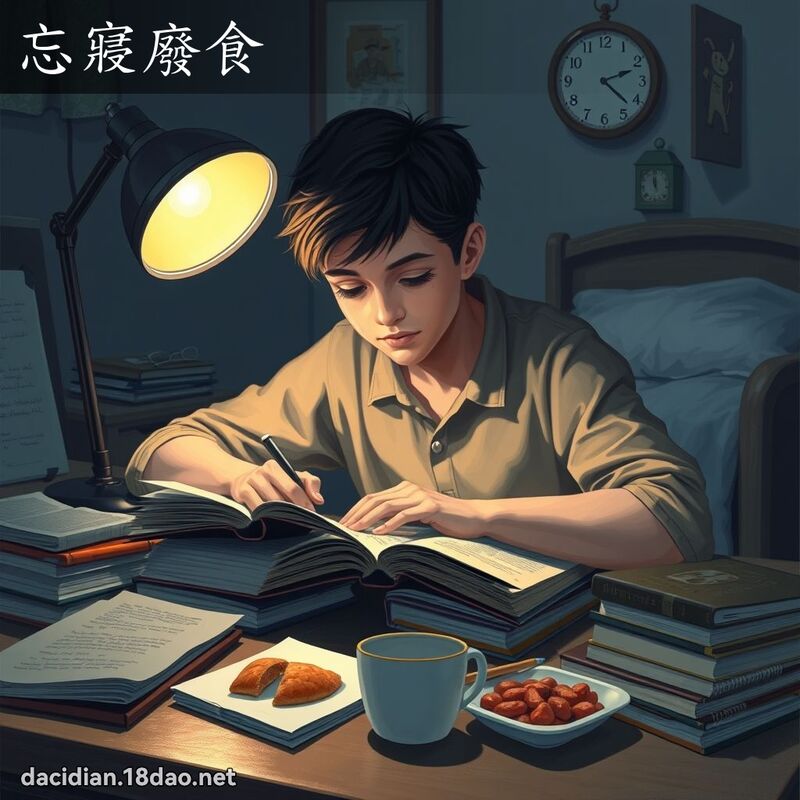 忘寢廢食 - 國語大辭典配圖