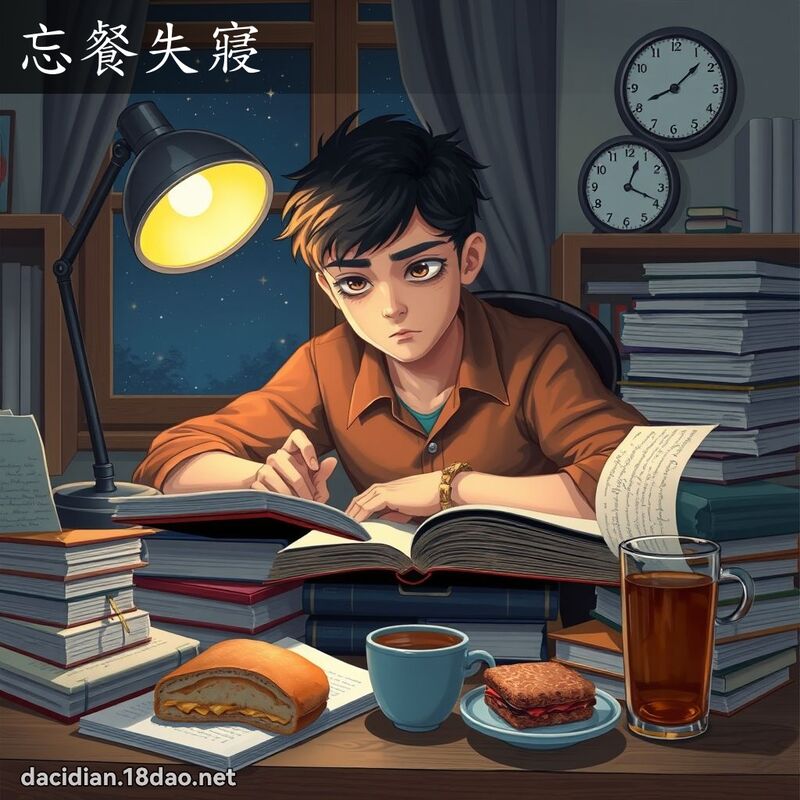 忘餐失寢 - 国语大辞典配图