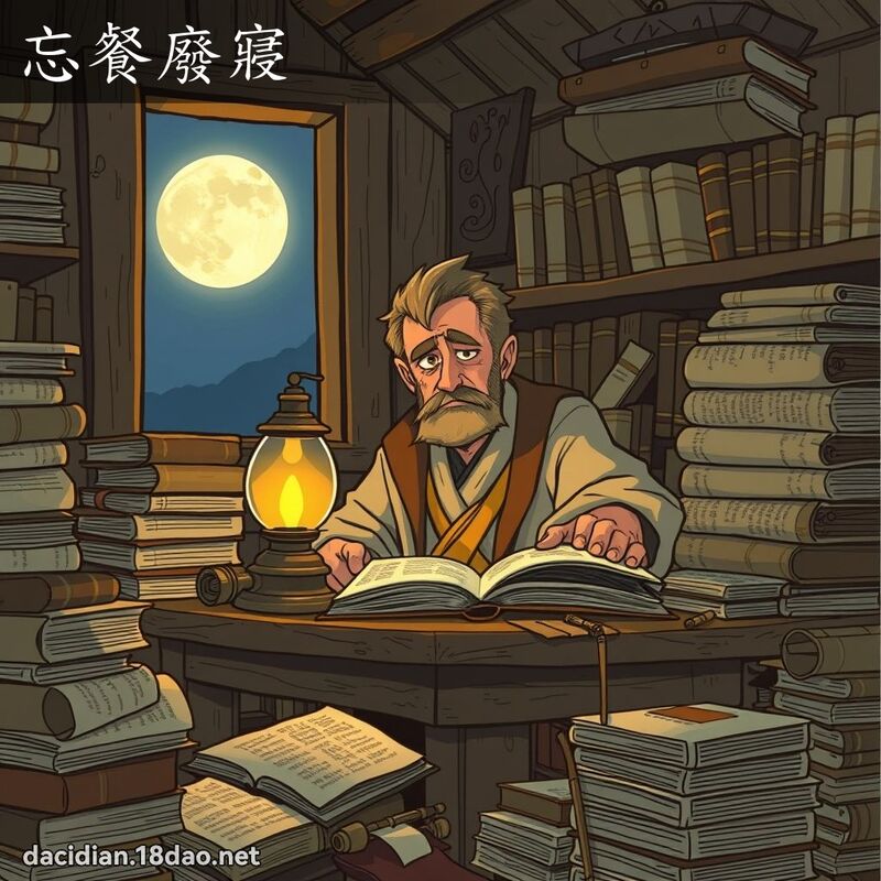 忘餐废寢 - 国语大辞典配图