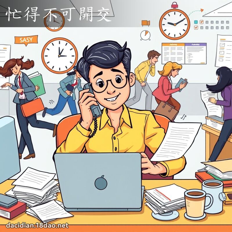 忙得不可開交 - 國語大辭典配圖