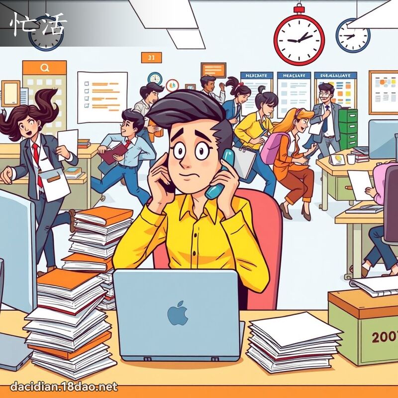 忙活 - 國語大辭典配圖