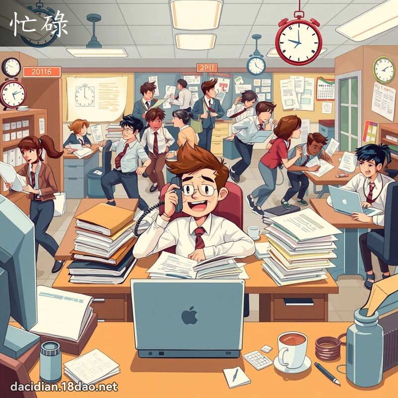 忙碌 - 國語大辭典配圖