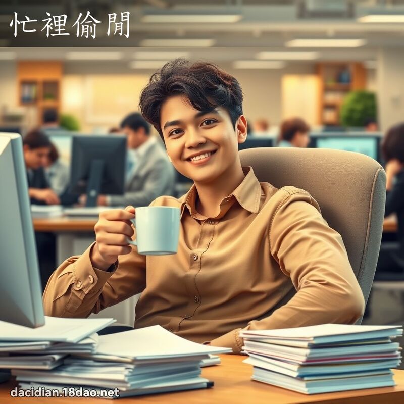 忙里偷闲 - 国语大辞典配图