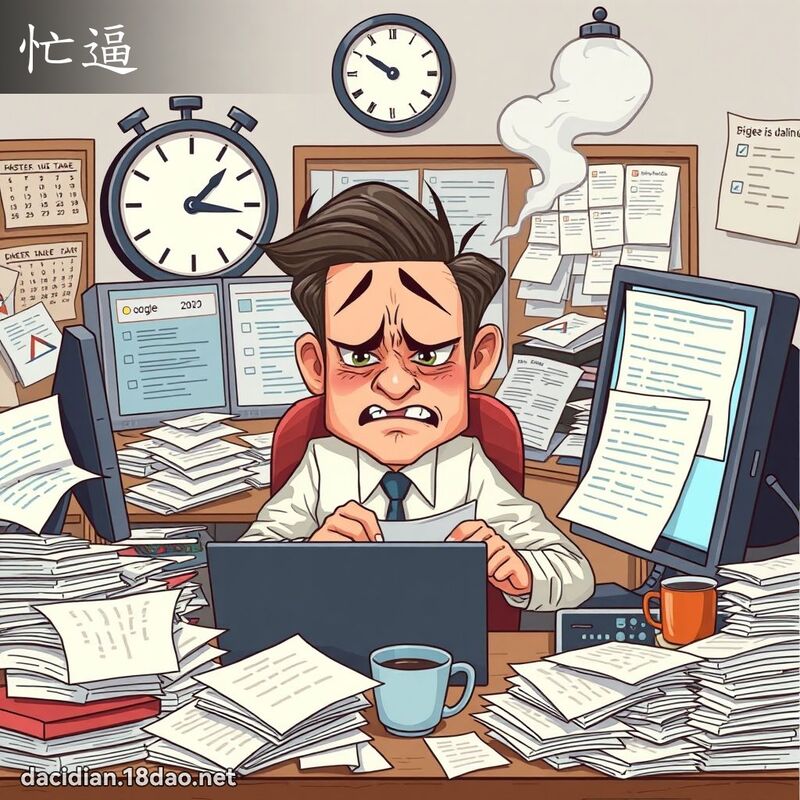 忙逼 - 国语大辞典配图