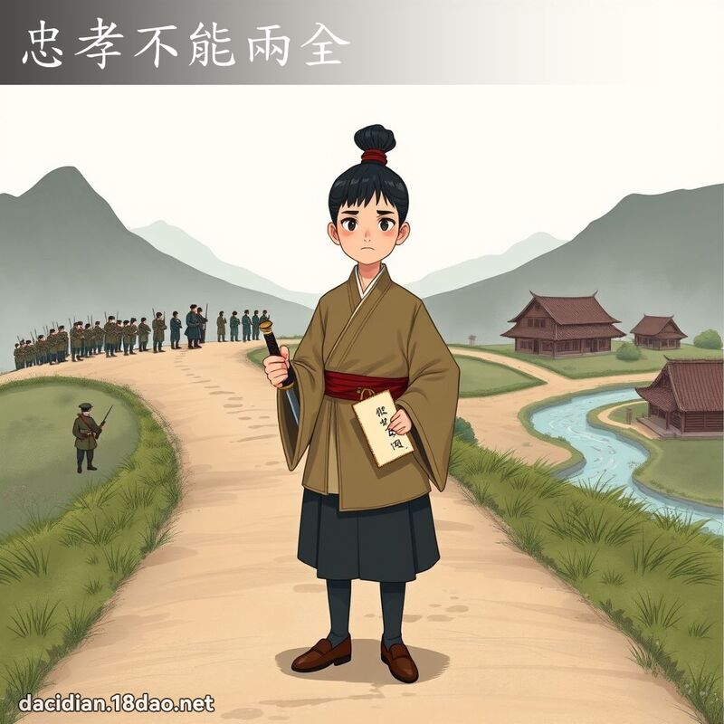 忠孝不能两全 - 国语大辞典配图
