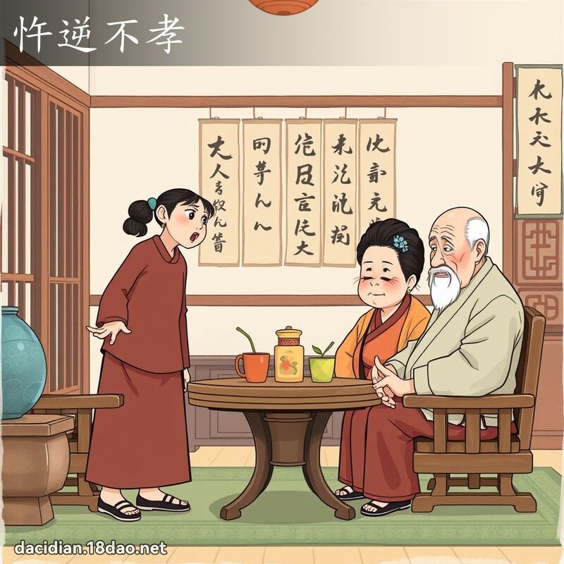 忤逆不孝 - 国语大辞典配图