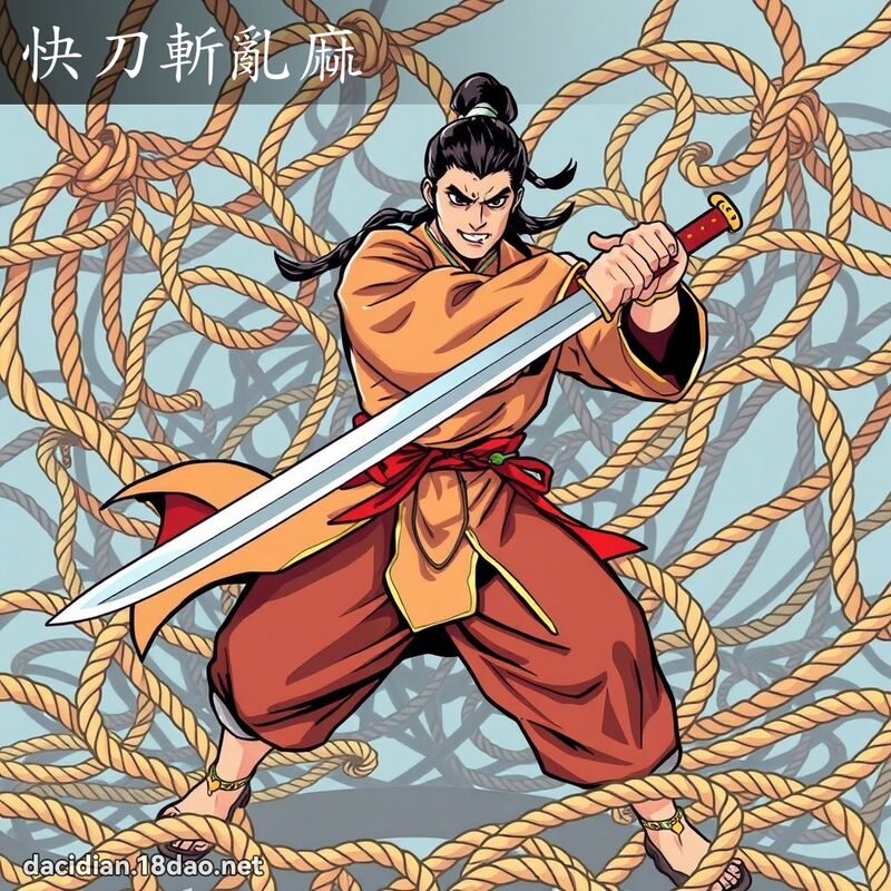 快刀斩乱麻 - 国语大辞典配图