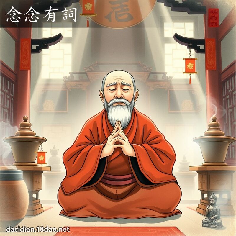 念念有詞 - 國語大辭典配圖
