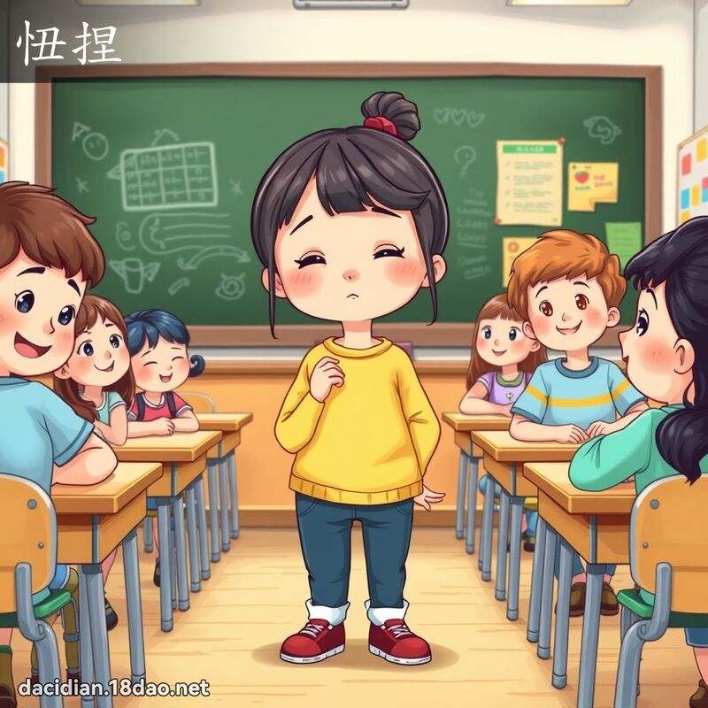 忸捏 - 国语大辞典配图