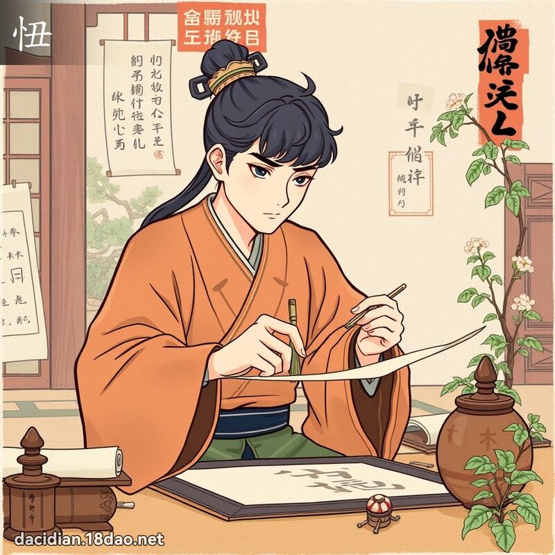 忸 - 国语大辞典配图