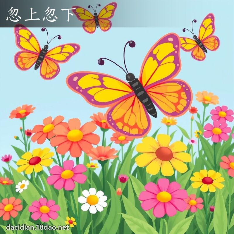 忽上忽下 - 国语大辞典配图