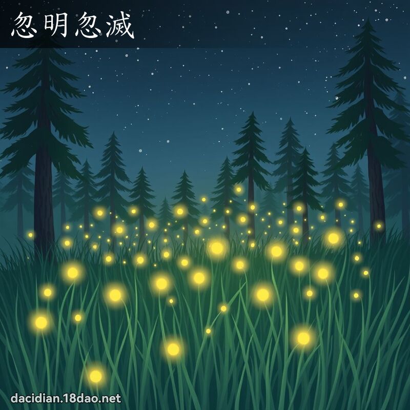 忽明忽滅 - 國語大辭典配圖