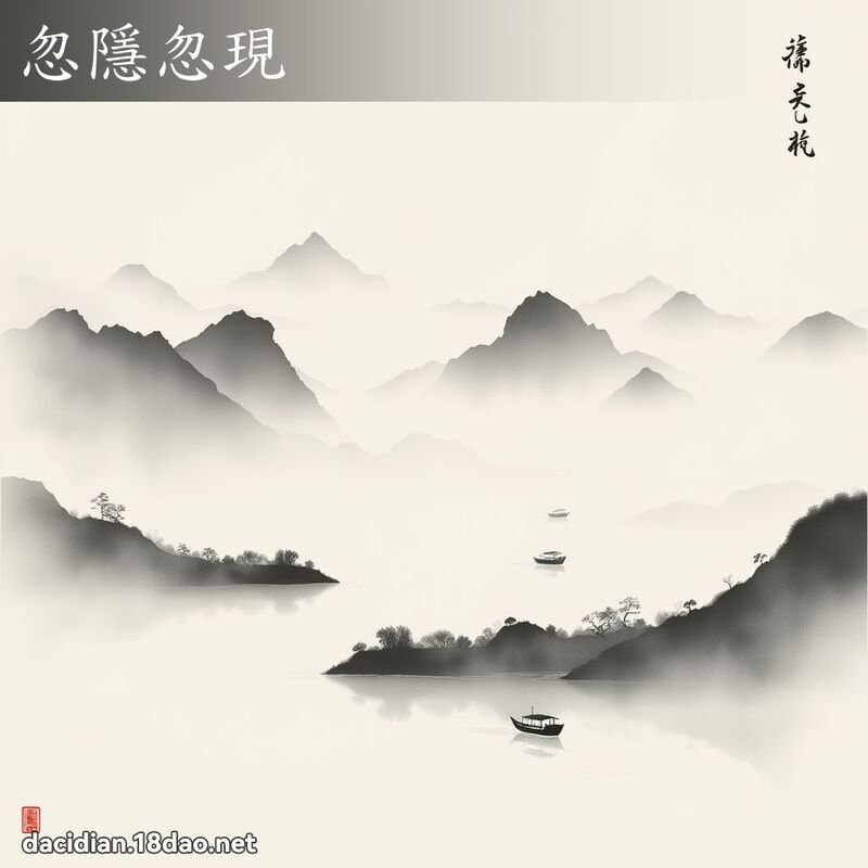 忽隱忽現 - 國語大辭典配圖