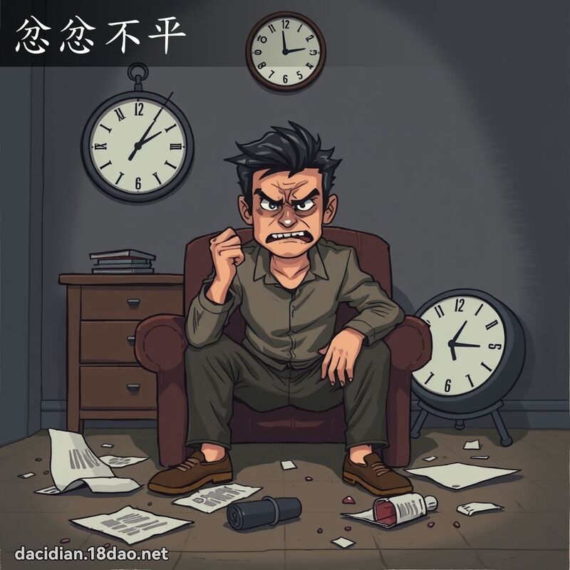 忿忿不平 - 国语大辞典配图