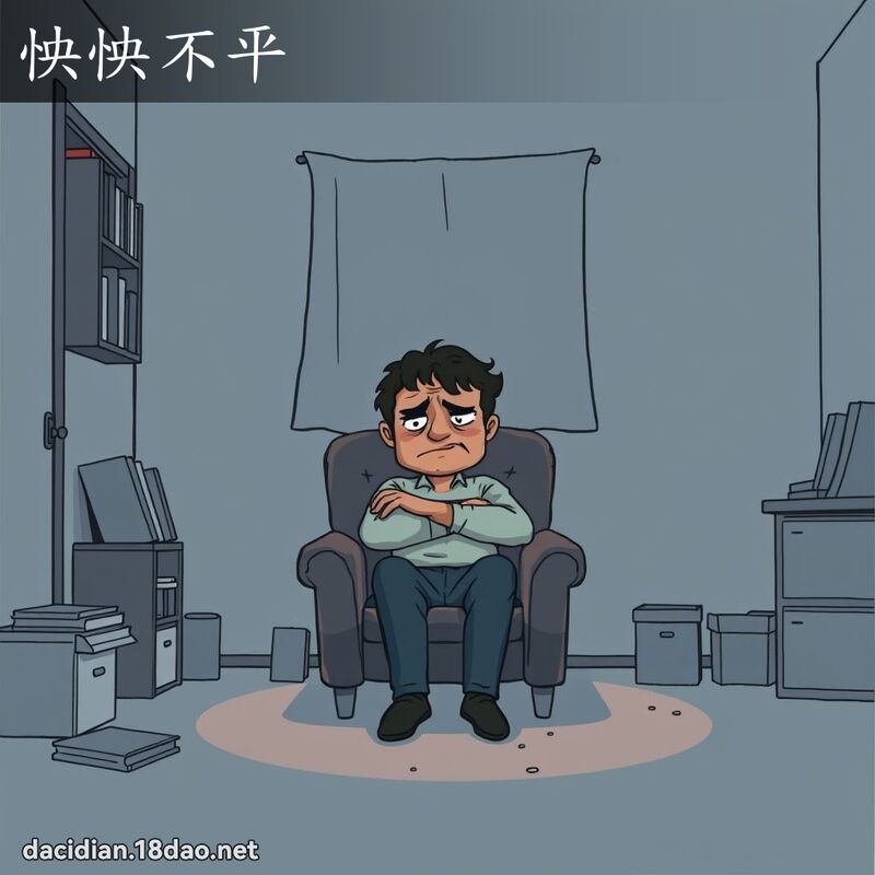怏怏不平 - 国语大辞典配图