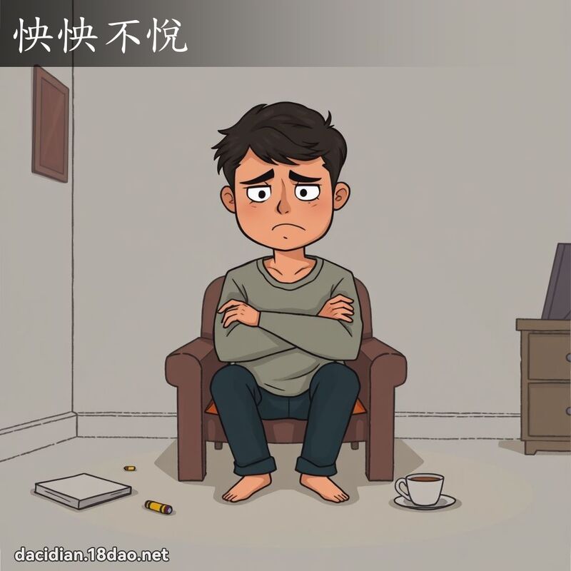 怏怏不悅 - 國語大辭典配圖