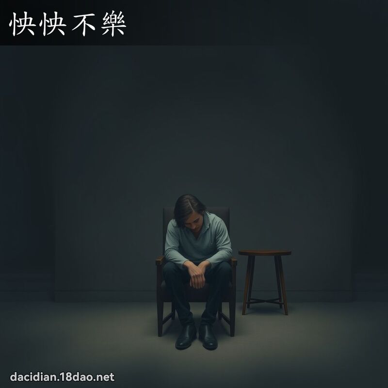 怏怏不乐 - 国语大辞典配图