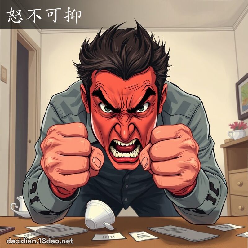 怒不可抑 - 国语大辞典配图