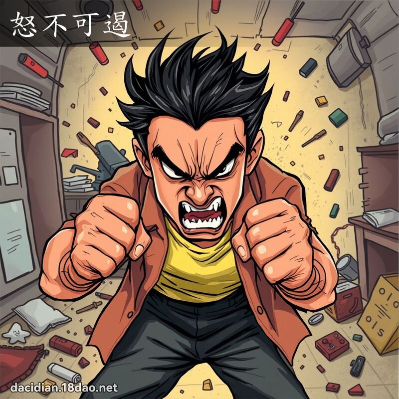 怒不可遏 - 國語大辭典配圖