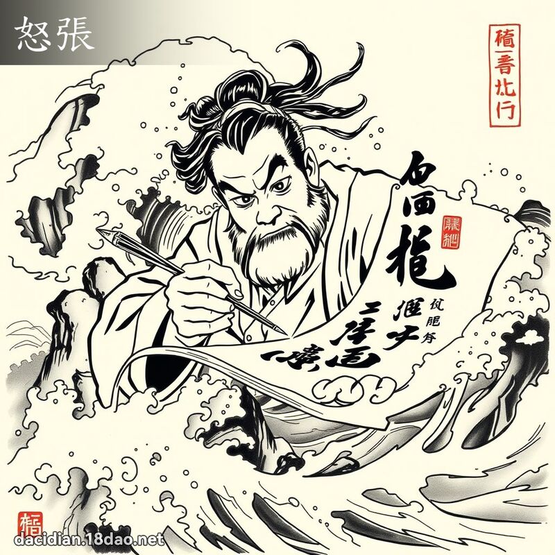 怒張 - 國語大辭典配圖