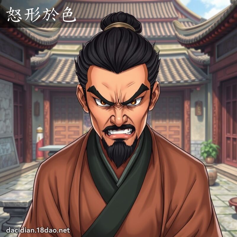 怒形於色 - 国语大辞典配图