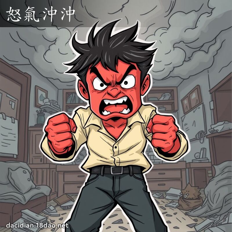 怒氣沖沖 - 國語大辭典配圖
