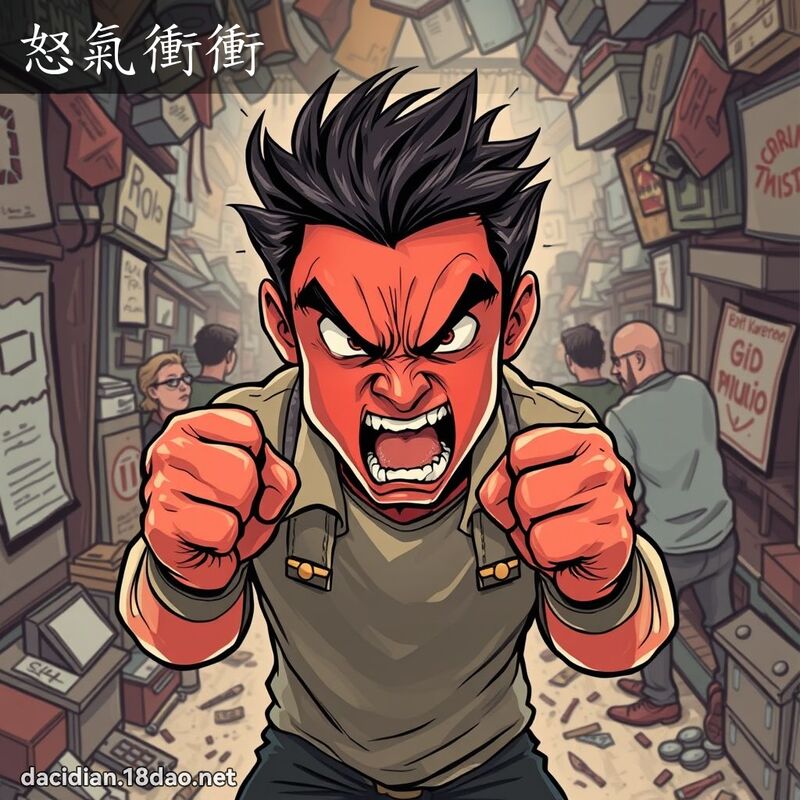 怒氣衝衝 - 國語大辭典配圖