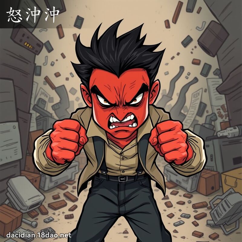 怒冲冲 - 国语大辞典配图