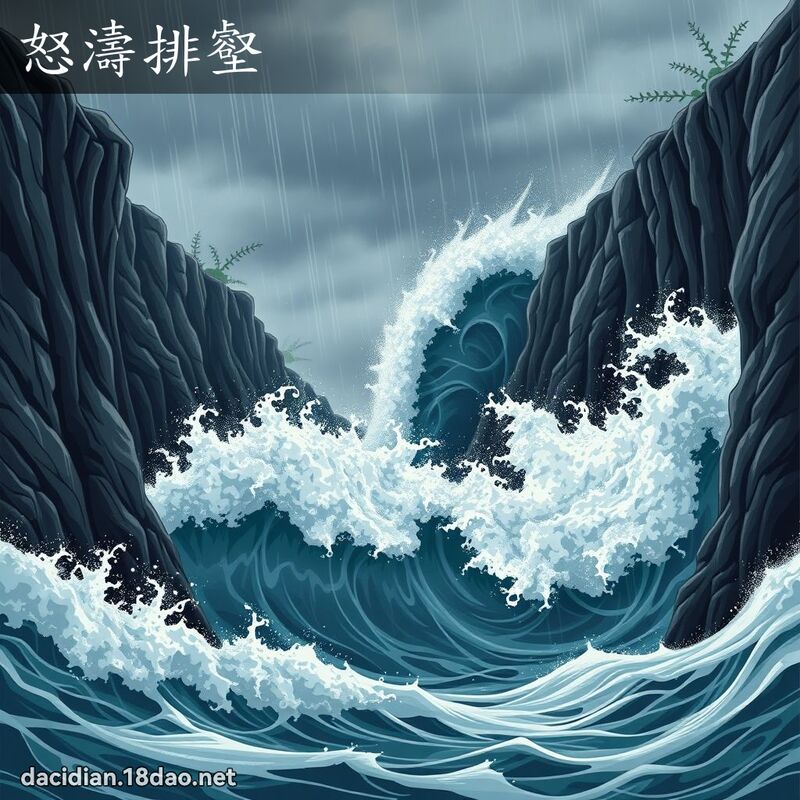 怒涛排壑 - 国语大辞典配图