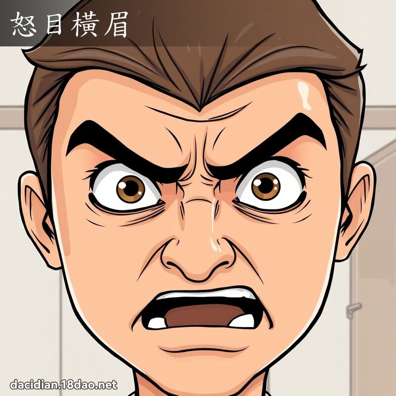 怒目横眉 - 国语大辞典配图