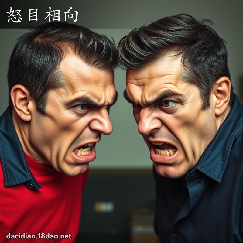 怒目相向 - 國語大辭典配圖