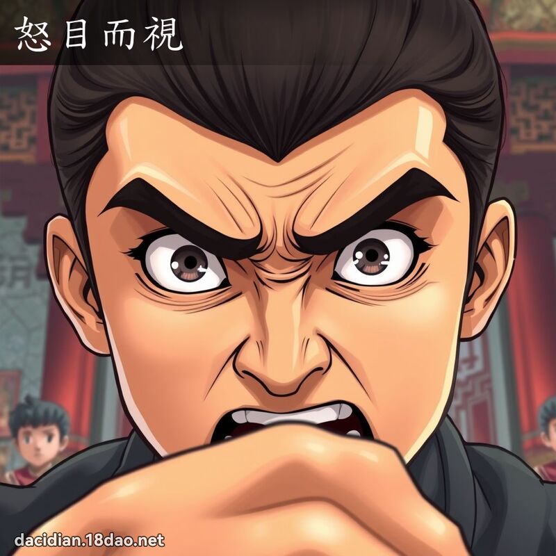 怒目而视 - 国语大辞典配图