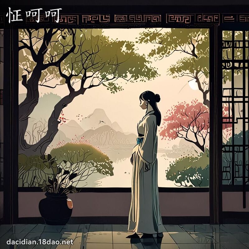怔呵呵 - 國語大辭典配圖