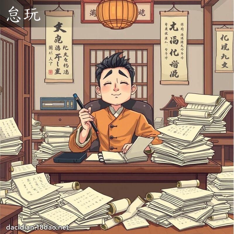 怠玩 - 國語大辭典配圖
