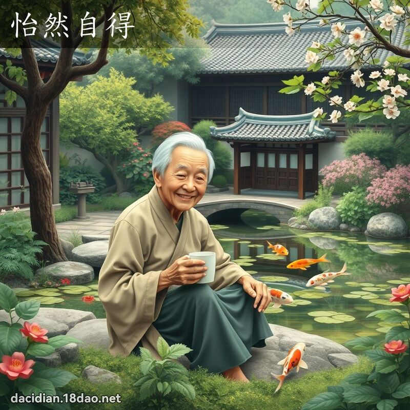 怡然自得 - 国语大辞典配图