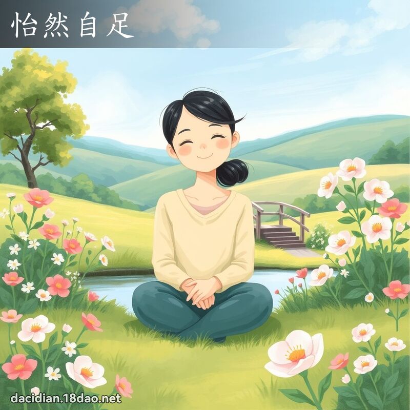 怡然自足 - 國語大辭典配圖