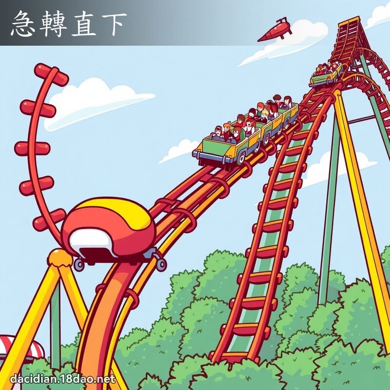 急轉直下 - 國語大辭典配圖
