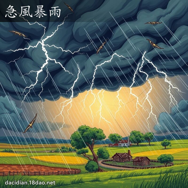 急風暴雨 - 國語大辭典配圖