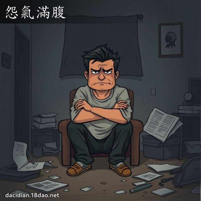 怨气满腹 - 国语大辞典配图