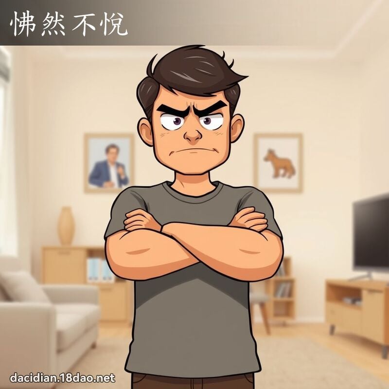 怫然不悦 - 国语大辞典配图