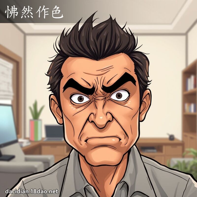 怫然作色 - 国语大辞典配图