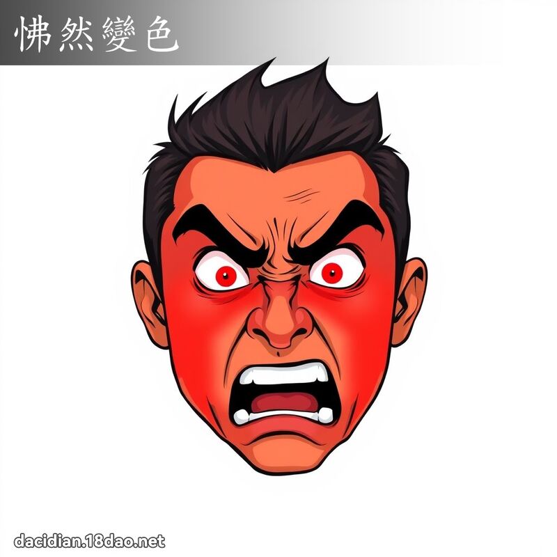 怫然變色 - 國語大辭典配圖